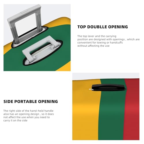 Flag Of Lithuania Print Travel Elastic Suitcase Luggage Baggage Cover Protector, Washable And Anti-Scratch 5