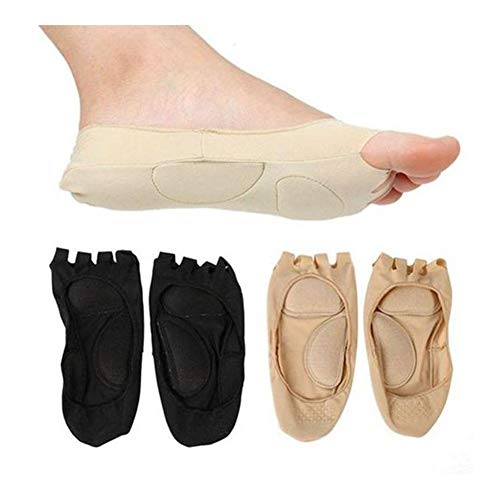 Samuknight Plantar Fasciitis Arch Support Insole Pedicure Socks Massage Toe Invisible Open Toe Socks Pain Relief Orthopedic Foot Care (Color : Beige)