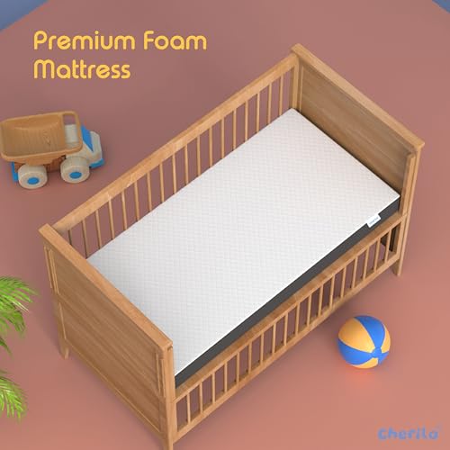 Image of Cherilo Memory Foam Baby Mattress for 0 to 2 Years, Mattress for Baby, Crib, Cot, Bassinet, Waterproof Breathable Fabric, 1 Year Warranty, 52 inch x 28 inch x 4 inch, Pack of 1