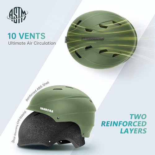 VANRORA Ski Helmet and Goggles Set - Climate Control Vent Snowboard Helmet, Interchangeable Lens Ski Goggles, for Men & Women - Image 3