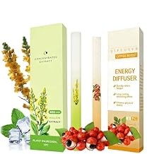 2Pack Herbal Fragrance Pens, Mullein Diffuser Stick, Smokeless Inhaler for Cleansing, Free Breathing & Energy Stick with Guarana, Green Tea Extract, VB12, Peppermint-600 Uses| Vaporless