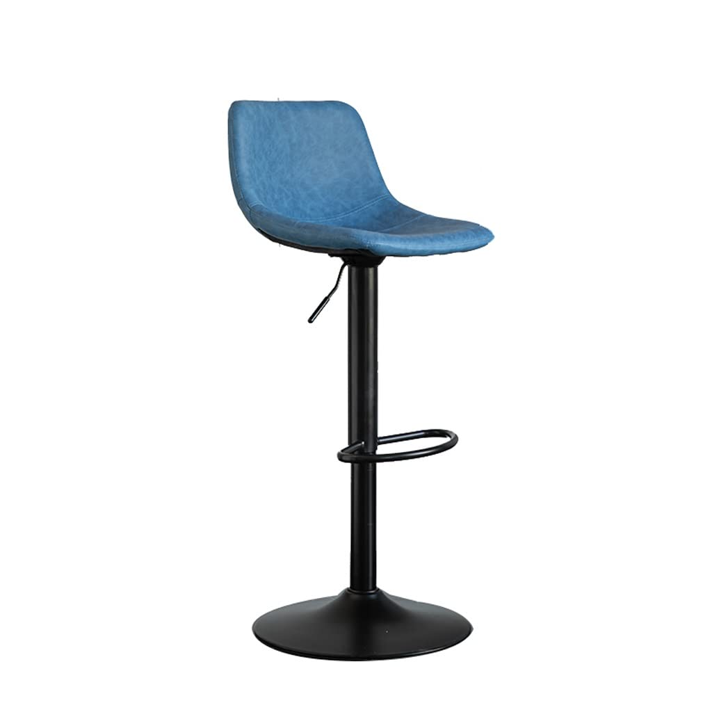 Nff Bar Stool, Rotatable And Liftable Modern Bar Chair, Leather Upholstered Seat, Kitchen High Stool With Footrest And Backrest, Bearing 150kg (Color : A)