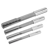 uxcell 3/8' 5/8' 1/2' 3/4' Chucking Reamer H7 Accuracy High Speed Steel Lathe Machine Reamer 6 Straight Flutes Round Shank Milling Cutter Tool Reamer Set for Bore Machining 4pcs