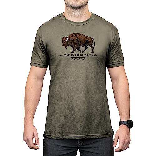 Magpul Blend Crew Neck Short Sleeve T-Shirt for Men, Cibolo Olive Drab Heather