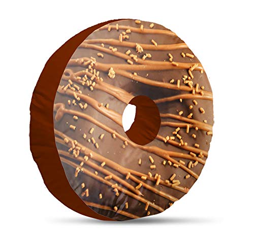Image of Kesar Enterprises Donut /Doughnut Cushion /Pillow | Velvet Fabric|Birthday Gifts | Soft Toys | Suitable for Wheelchair, Car Seat, Home or Office for Kids Cushion | Size 14x14 inches