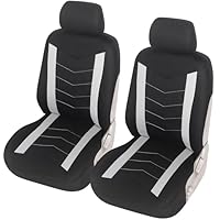 Upgrade4cars Autositzbezüge Set für die Vordersitze weiß | Auto-Schonbezüge Universal Schwarz Auto-Sitzbezug Sommer Winter | Autozubehör Innenraum | Geschenke für Frauen und Männer