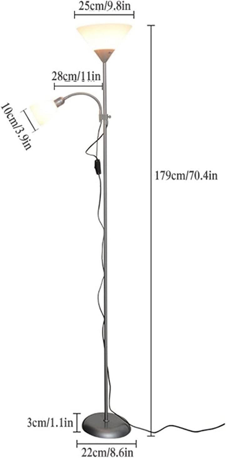 Lampa Podłogowa Do Czytania, 70,4 Cala Energooszczędna Wysoka Lampa Stojąca Led Lampy Podłogowe Matka I Córka Z Nowoczesnym Słupem Tradycyjny Metal