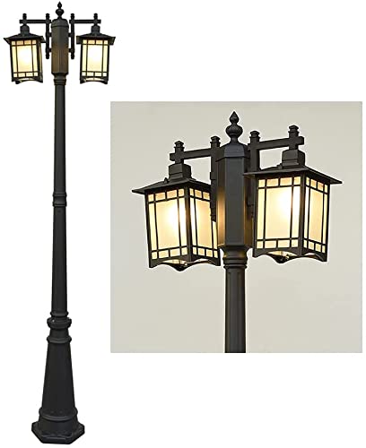 QUSYZD Strong Durable European Retro Outdoor Lawn Garden Street Lights Waterproof Aluminum Metal Pillar Post Lamp E27 Landscape Pathway Villa Park Decor Decoration,200cm