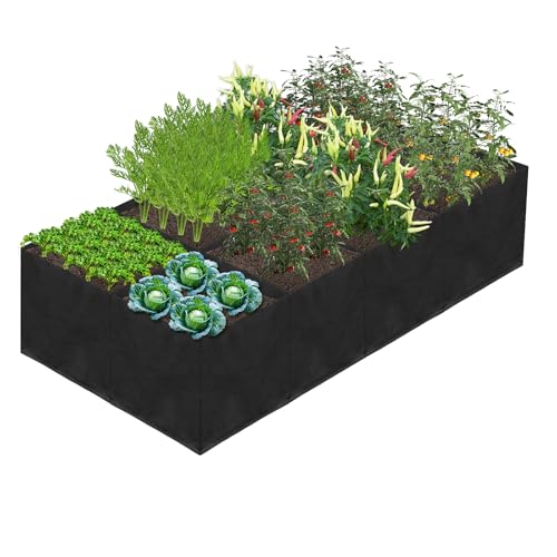 Hlimior 128-Gallon Fabric Garden Bed 6x3x1ft Planter Box
