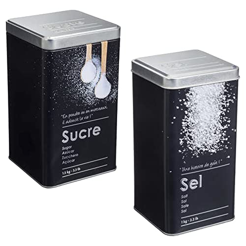 WELL HOME MOBILIARIO & DECORACIÓN 2X Botes DE Almacenamiento, Bote para AZÚCAR + Bote para Sal, Beige, PK4627