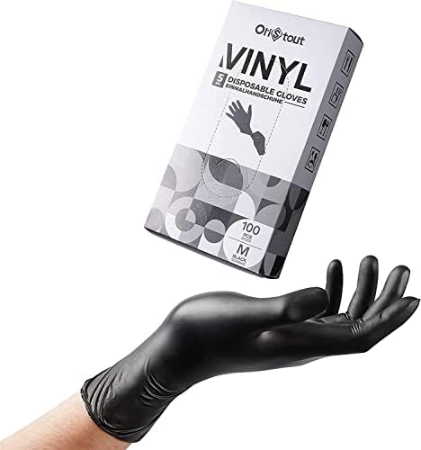 OriStout Pink Disposable Gloves Small, Vinyl Gloves Disposable Latex Free, 5 mil, 50 Count, for Cleaning, Food Prep, Hair Dye, Beauty Salon