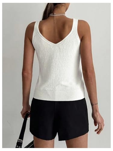 Verdusa Women's Rhinestone Sleeveless Scoop Neck Knit Tank Top Sweater Vest2