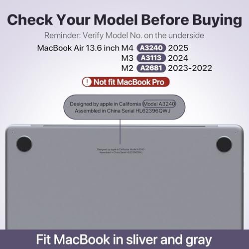 Image of Soonjet Compatible with MacBook Air 13 inch Case, Crystal Clear Shell, Fits 2022-2026 M5 /M4 /M3 /M2 A3449 A3240 A3113 A2681, Color-Matched Transparent Design for All MacBook Air 13.6 inch