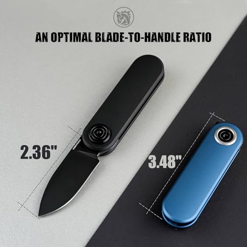 Image of Vosteed Corgi V Pocket Knife - 2.36 inch 14C28N Black Stonewash Blade - Patented Vanchor Lock, Black Aluminum Handle - EDC Knife Camping Folding Knife - A3701