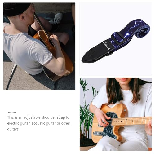 Image of MOCKING BIRD Guitar Belt with guitar wall mount hanger Adjustable Buckle Guitar strap for acoustic Guitar Electric Guitar bass Guitar Hanger with Colourful Plectrum picks