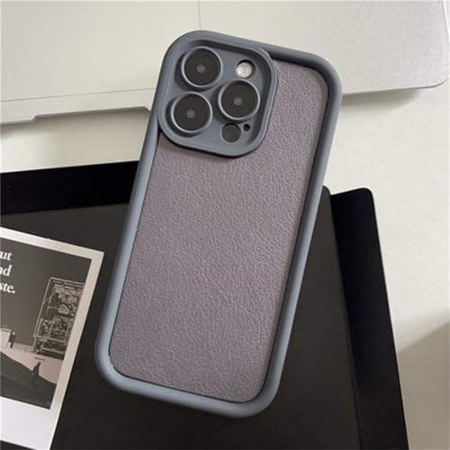 Étui iPhone 12 Pro cuir mat gris idéal pour le bureau et voyage