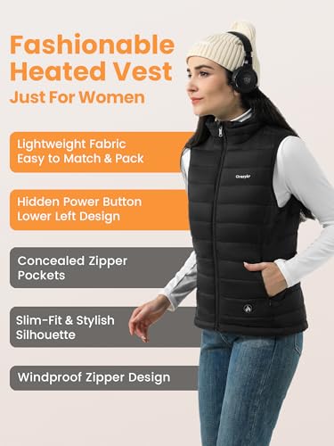 Heated Vest Women,Lightweight Quilted Electric Vests With Battery Pack Included,Rechargeable Insulated heat jacket3