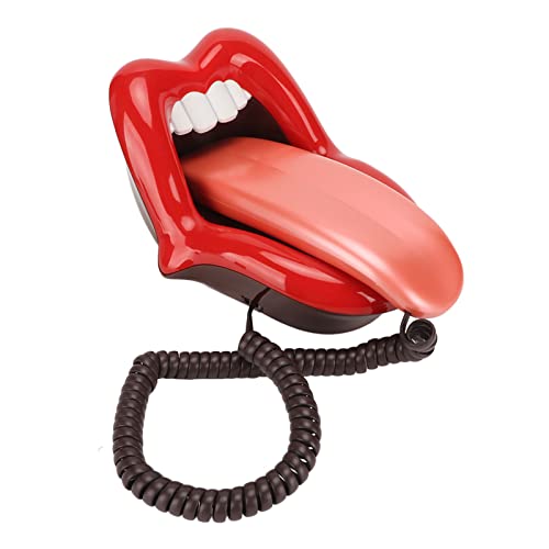 Téléphone à Bouche Rouge filaire vintage à grande langue pour maison