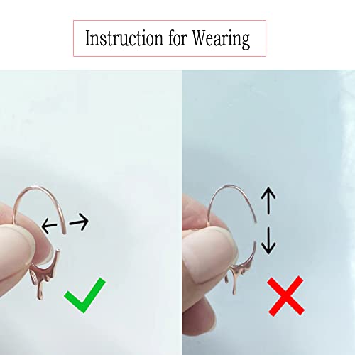 Rose Gold Tapered Drop Dangle Open Small Hoop Earrings For Women Girl 925 Sterling Silver Hypoallergenic Waterdrop C Shaped Huggie Hoops Lightweight Minimalist Earring Unique Upside Down Mother's Day Jewelry Gifts #TOP3