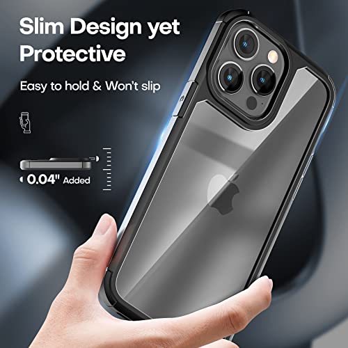 Image of TAURI for iPhone 14 Pro Max Case, with Screen Protector, Black