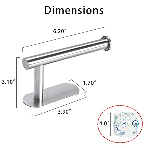 DGWHYC 3M Toilet Paper Holder no Drilling for Bathroom and Washroom, SUS304 Stainless Steel Brushed Nickel (Silver), DG-TPA22 - Image 2