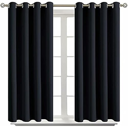 BGment Black Blackout Curtains for Bedroom 45 Inch Long - 2 Panels