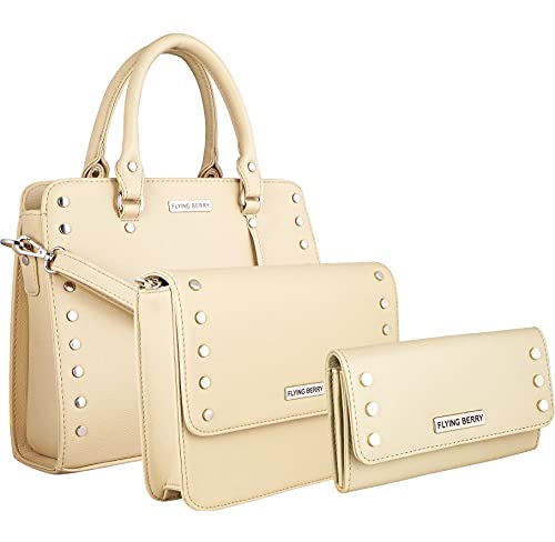 Image of FLYING BERRY Women Handbags Combo | Vegan Leather | Attractive Satchel Bags Purse | Sling Bags For Women With Long Strap And Clutch Wallet, Set of 3pcs