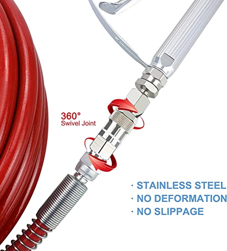 Swivel Joint, 1/4-Inch Stainless Steel Rotary Joint High Pressure Painting Supplies Airless Spray Gun Hose Swivel For Paint Sprayers, Silver, 2.5X0.6Inch #TOP1