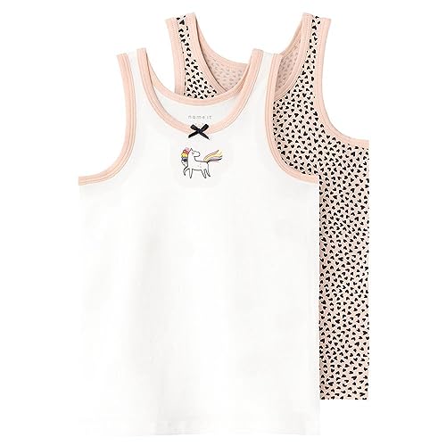 NAME IT Baby-Mädchen NMFTANK TOP Evening Sand Hearts NOOS Unterhemden, 86