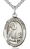 ✞ Women’s Pewter Oval Saint Bonaventure 3/4 inch (including top loop) x 1/2 inch pendant. St. Bonaventure is the patron saint of bowel disorders. Bonaventure suffered from a perilous sickness when a child, but the prayers of Saint Francis of Assisi s...