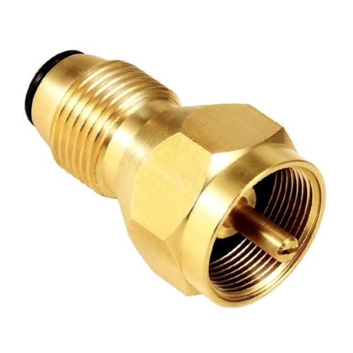 Adaptador de depósito para recarga con botella, conector para cilindro de gas LP de 1 libra, compatible con bombonas de gas de 5-100 libras, termómetro para barbacoa, rosca izquierda 7/8-14 UNF, rosca
