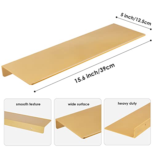 Veefos Brushed Gold Bathroom Shelf Floating Shelf Wall Mounted, Metal Wall Shelf Bathroom Storage Shelf Bathroom Organizer Countertop, Aluminum(1 Pack, 15.6 Inch) #TOP5