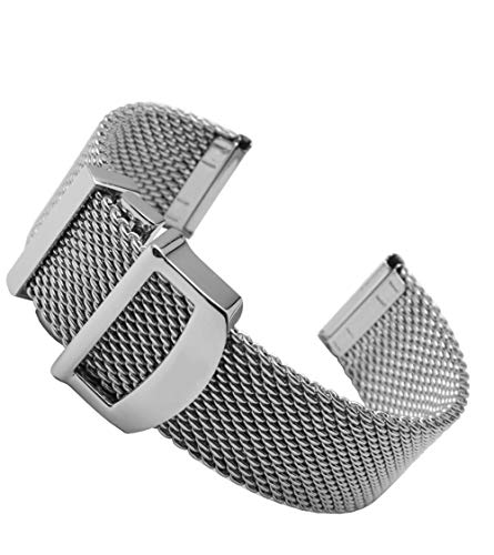 Preisvergleich Produktbild Overhil1s Uhrenarmbänder Leder, Netzband 20mm 22mm Qualitäts-Edelstahl-Armband-Ersatzar... Fit (Color : 22mm)