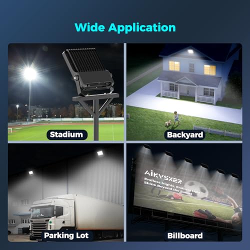 AIKVSXER 36000Lm LED Stadium Flood Lights 1500W Equivalent Commercial Area Lighting 6000K IP65 Waterproof Arena Lights LED Work Light for Courts Gym Sport Fields 3 Packs by AIKVSXER - Image 8