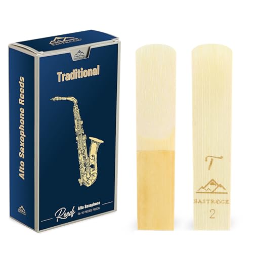 EASTROCK Traditional Alto Saxophone Reeds 2.0/2.5/3.0 Professional Alto Sax Reeds for Saxophone Beginner and Saxophonist Strength 2.0-10 Pack
