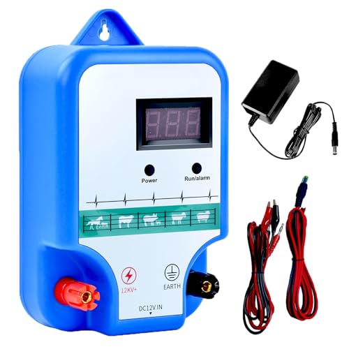 Recinto Elettrico per Animali,Pastore Elettrico Solare Alta Potenza 3 Modalità Energizzatore per...