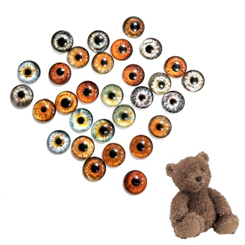 30PCS Craft Eyes Round Design for DIY Projects Creative Glass Eyes for Crafts Versatile Eyes for Crochet Animals Polymer Clay Sewing Projects and Decorative Doll Eyes(Random Color)