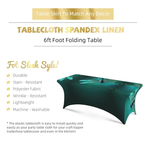 Housse de table rectangulaire extensible EdWal anti-pli élasthanne pour fête 1.8m - 6