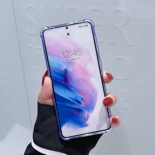 Étui silicone transparent bleu Galaxy A42 5G avec range carte - 5