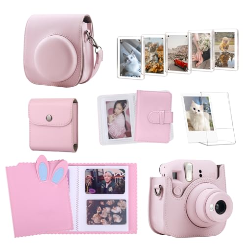 Funda protectora para cámara Fujifilm Mini 12 11 9 8 rosa