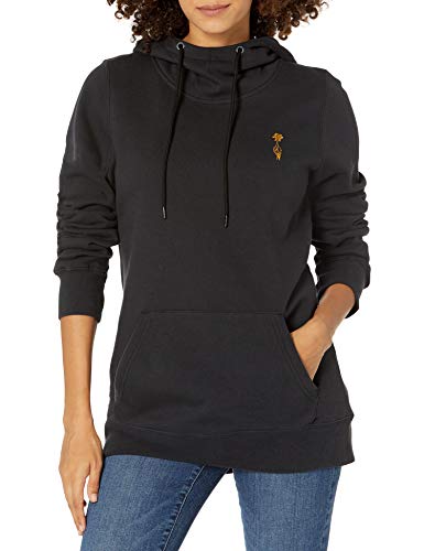 Volcom Women's Costus Pollover Baselayer Hooded Fleece Snow Sweatshirt, BLACK, L