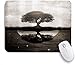 Produktbild Gaming Mouse Pad rutschfeste Gummibasis, Baum schwarz und grau Vintage Winterbaum reflektiert in Wasser Kunstwerk, für Computer Laptop Schreibtisch