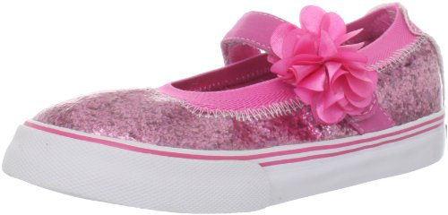 Morgan & Milo Kid's Sparkle Floral Mary Jane Sneaker (Infant/Toddler/Little Kid), Azalea Pink, 9 M US Toddler