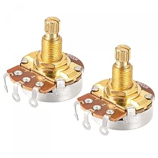 sourcing map Audio Taper Potentiomètre B500K 3 broches 1/4″ de diamètre pour guitare électrique basse - Les Beatles, Paul McCartney, John Lennon, RIngo Starr, George Harrison