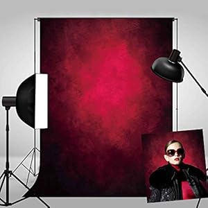 Haboke 5X7ft Abstract Red Portrait Photography Backdrops for Photo Shoot Studio Booth Props with Thick Ployester Roller Pocket on Top