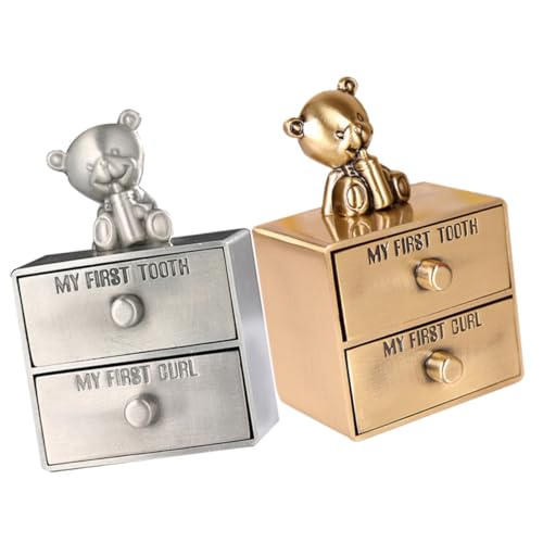 Boîte à dents de lait anti-perte en métal, coffret de rangement sécurisé pour bébé