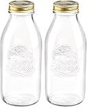 Bormioli Bocal HERMETIQUE 1L Ø101MM/H226MM Quattro STAGIONI (Lot de 2)
