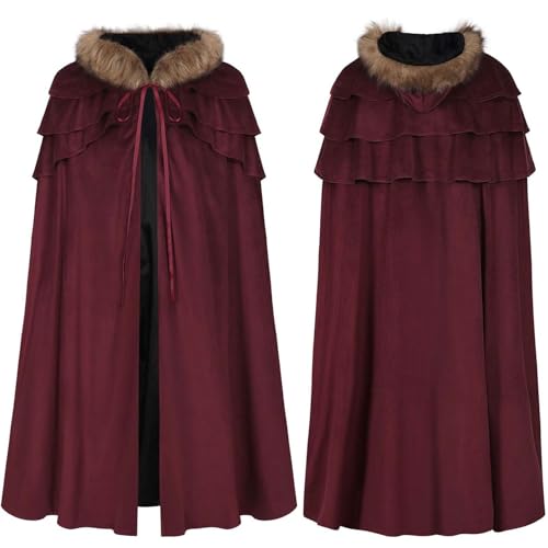 Capa de bruja gótica unisex larga con capucha para disfraz de vampiro y fiesta de carnaval