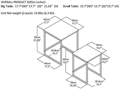 Ameriwood Home Stewart Nesting Tables, Weathered Oak