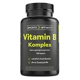 Sportsaffinity Vitamin B Komplex I 180 hochdosierte Kapseln I Vitamin B1 B2 B3 B5 B6 B7 B9 B12 I Natürlich & ohne Zusatzstoffe I vegan glutenfrei laktosefrei I Premium Qualität